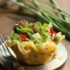 Tossed Caprese Salad in Parm Bowls