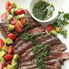 Easy Chimichurri Flank Steak with Tomato-Avocado Salad