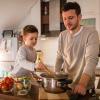 Dad and Son in the Kitchen