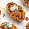 Loaded Chili Cheese Potato Skins