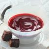 Raspberry and White Chocolate Swirl Soup with Brownie Croutons