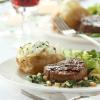 Seared Beef Tenderloin over Spinach with Gorgonzola Cream